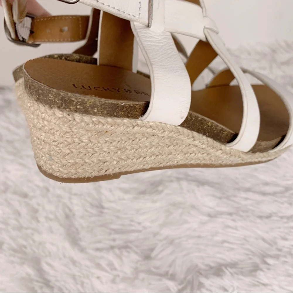Lucky Brands little girl White Leather espadrilles Sandals‎